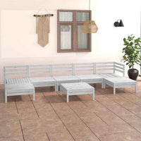 vidaXL 8 pcs conjunto lounge de jardim pinho maciço branco