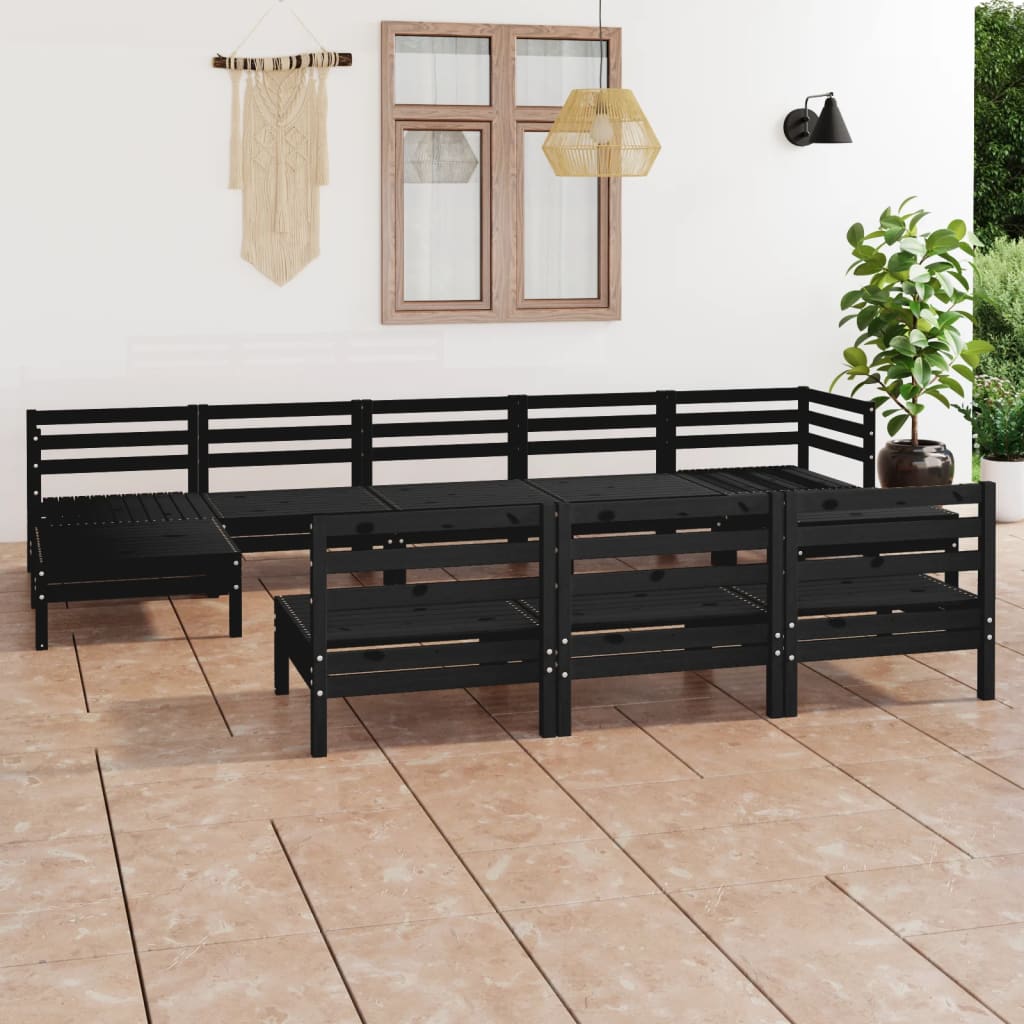 vidaXL 10 pcs conjunto lounge de jardim pinho maciço