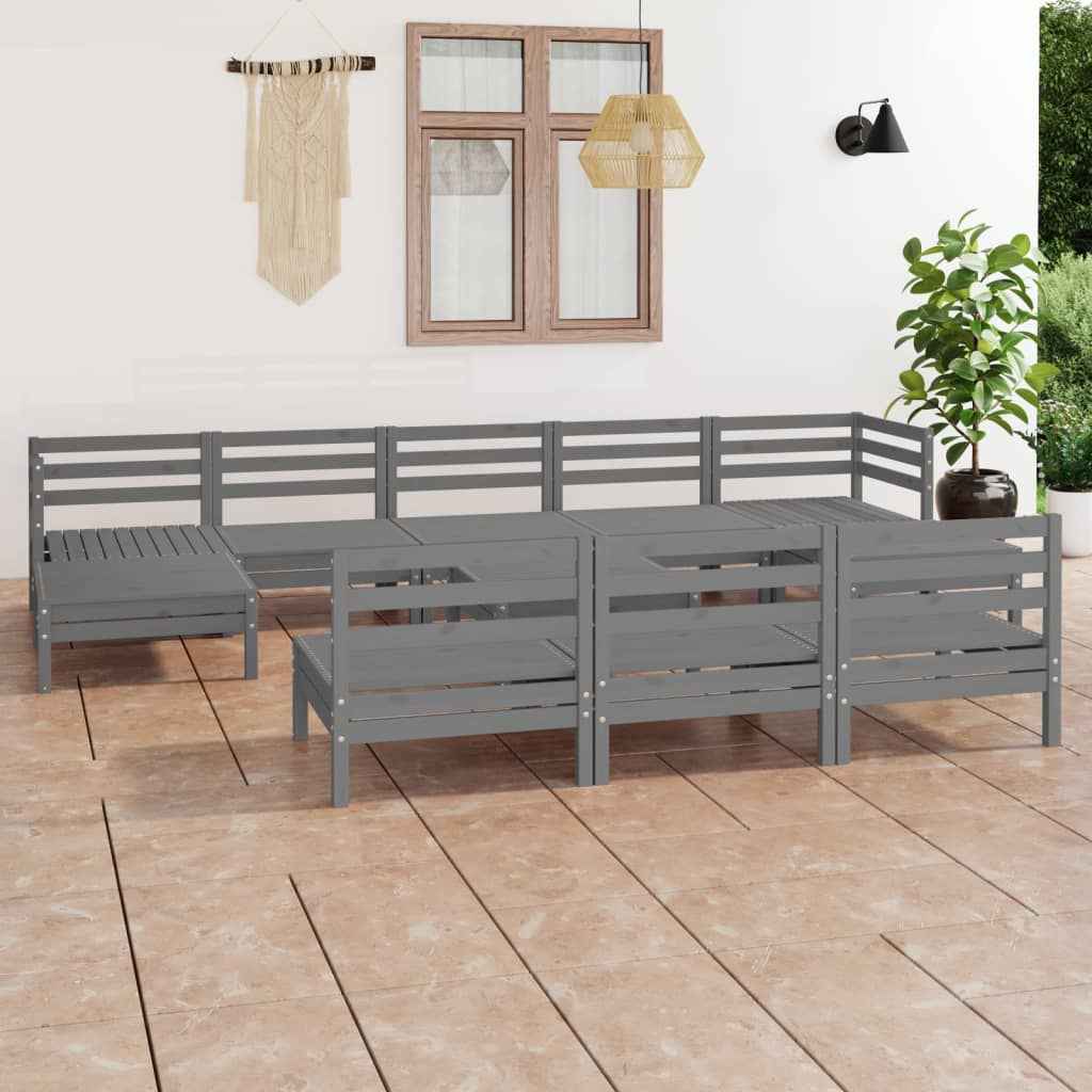 vidaXL 11 pcs conjunto lounge de jardim pinho maciço
