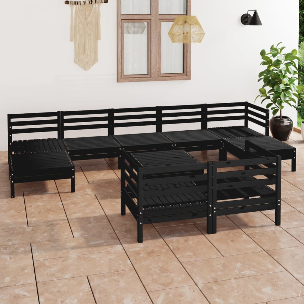 vidaXL 10 pcs conjunto lounge de jardim pinho maciço