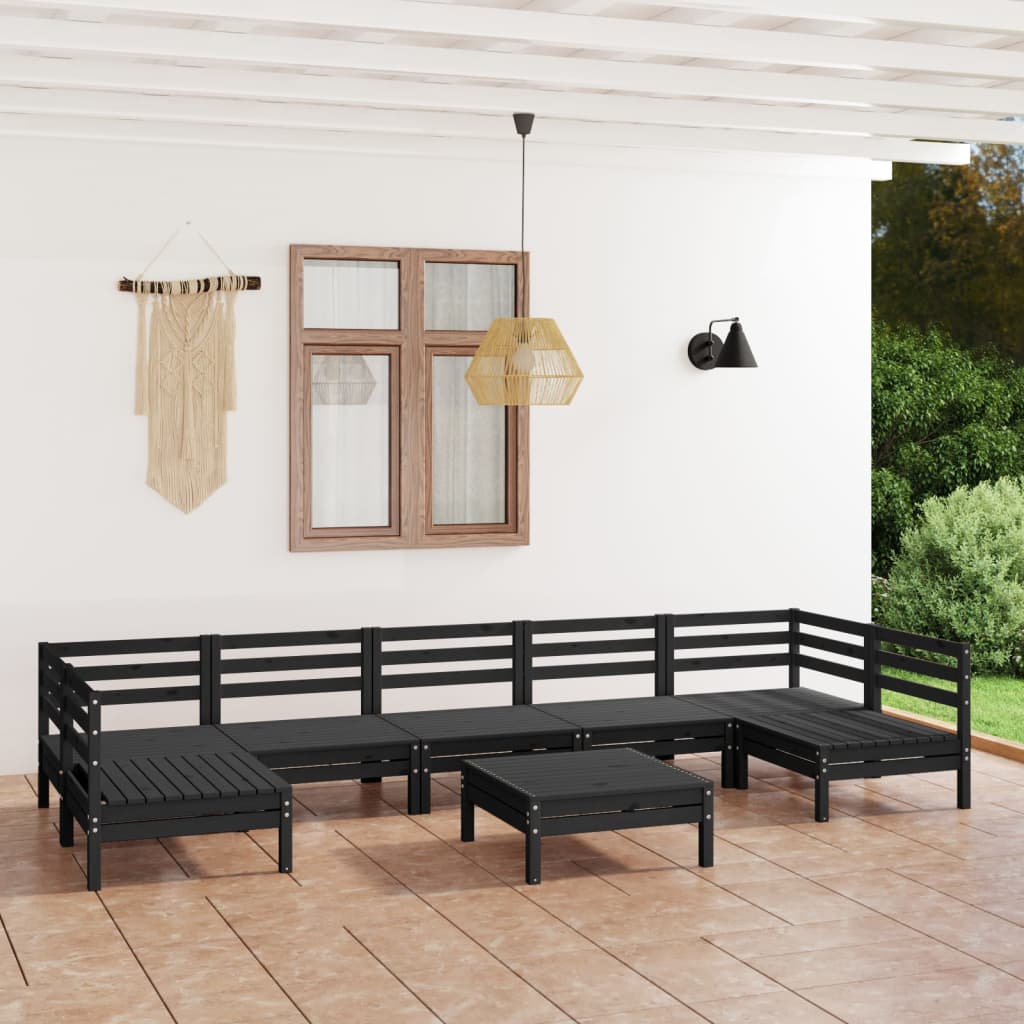 vidaXL 8 pcs conjunto lounge de jardim pinho maciço