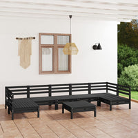 vidaXL 8 pcs conjunto lounge de jardim pinho maciço