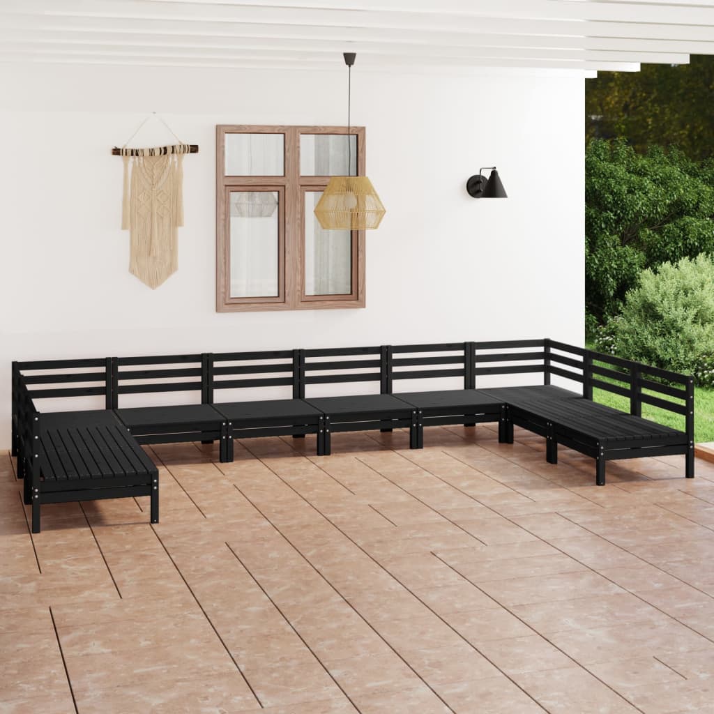 vidaXL 10 pcs conjunto lounge de jardim pinho maciço