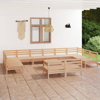 vidaXL 13 pcs conjunto lounge de jardim pinho maciço
