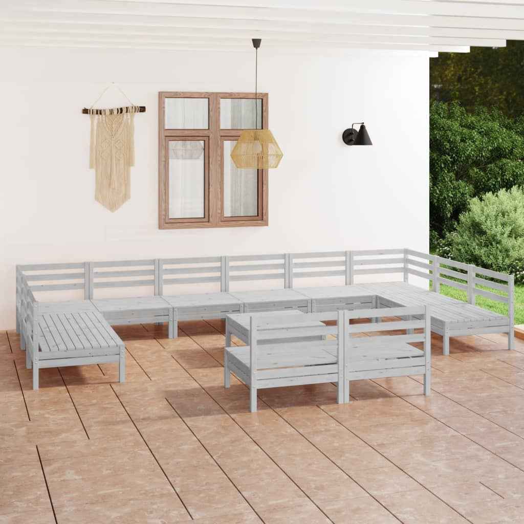 vidaXL 13 pcs conjunto lounge de jardim pinho maciço
