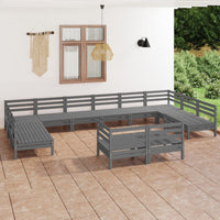 vidaXL 12 pcs conjunto lounge de jardim pinho maciço