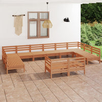 vidaXL 12 pcs conjunto lounge de jardim pinho maciço