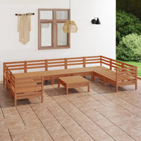 vidaXL 10 pcs conjunto lounge de jardim pinho maciço