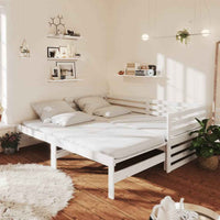 vidaXL Estrutura sofá-cama de puxar 2x(90x200) cm pinho maciço branco