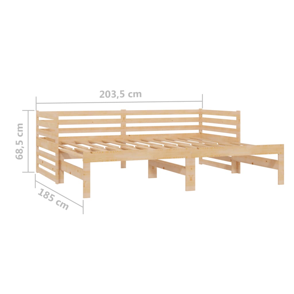 vidaXL Estrutura sofá-cama de puxar 2x(90x200) cm pinho maciço branco