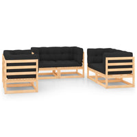 vidaXL 6 pcs conjunto lounge de jardim pinho maciço