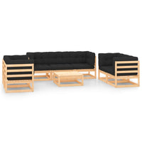 vidaXL 8 pcs conjunto lounge de jardim pinho maciço