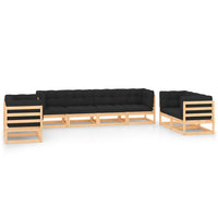 vidaXL 8 pcs conjunto lounge de jardim pinho maciço