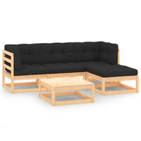 vidaXL 5 pcs conjunto lounge de jardim pinho maciço