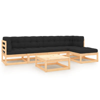 vidaXL 6 pcs conjunto lounge de jardim pinho maciço