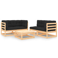 vidaXL 5 pcs conjunto lounge de jardim pinho maciço