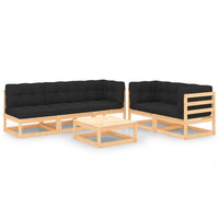 vidaXL 6 pcs conjunto lounge de jardim pinho maciço