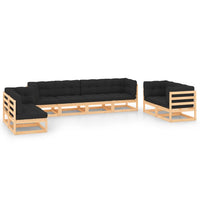 vidaXL 8 pcs conjunto lounge de jardim pinho maciço