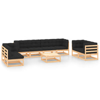vidaXL 9 pcs conjunto lounge de jardim pinho maciço