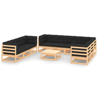 vidaXL 10 pcs conjunto lounge de jardim pinho maciço