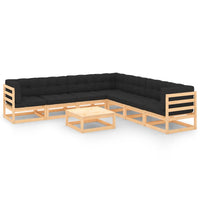 vidaXL 8 pcs conjunto lounge de jardim pinho maciço