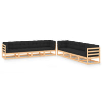 vidaXL 8 pcs conjunto lounge de jardim pinho maciço