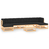 vidaXL 8 pcs conjunto lounge de jardim pinho maciço
