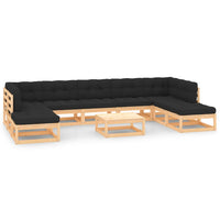vidaXL 10 pcs conjunto lounge de jardim pinho maciço