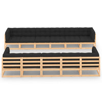 vidaXL 11 pcs conjunto lounge de jardim pinho maciço