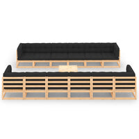 vidaXL 13 pcs conjunto lounge de jardim pinho maciço