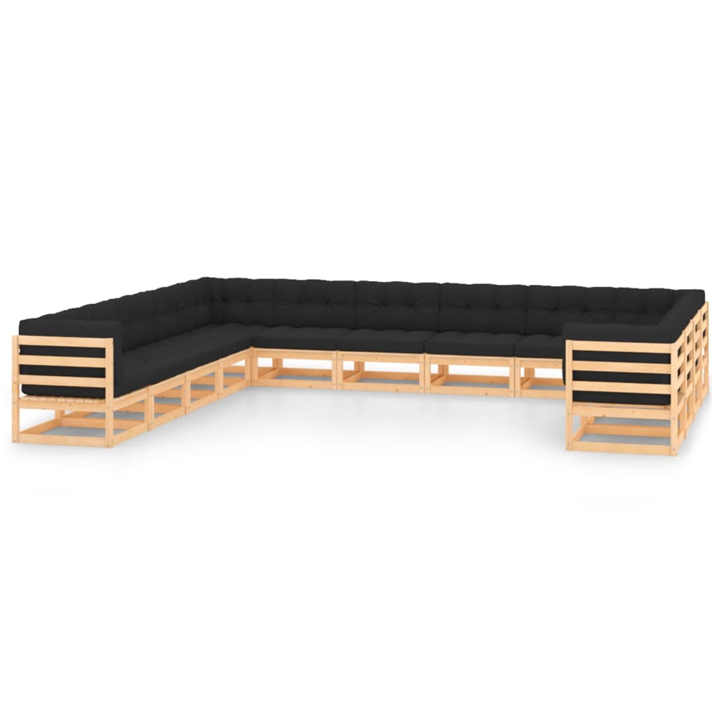 vidaXL 13 pcs conjunto lounge de jardim pinho maciço