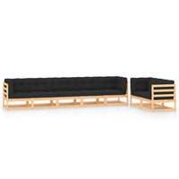 vidaXL 7 pcs conjunto lounge de jardim pinho maciço