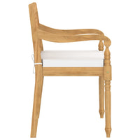 vidaXL Cadeiras Batávia c/ almofadões cinzento-escuro 2pcs teca maciça