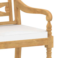 vidaXL Cadeiras Batávia com almofadões 4 pcs madeira de teca maciça