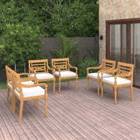 vidaXL Cadeiras Batávia c/ almofadões cinzento-escuro 2pcs teca maciça