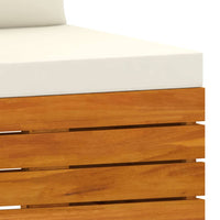 vidaXL Sofá de jardim 2 lugares c/ almofadões madeira de acácia maciça