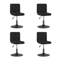 vidaXL Cadeiras de jantar giratórias 4 pcs veludo preto