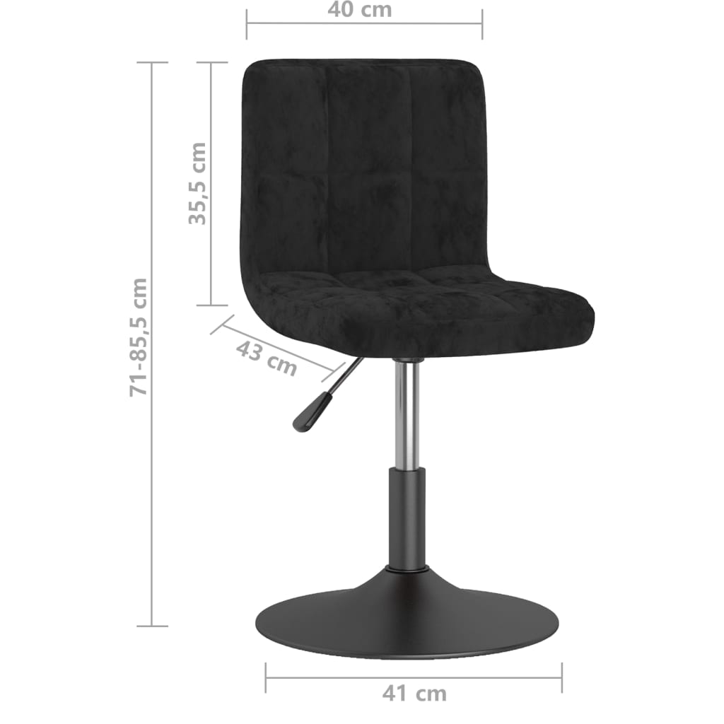 vidaXL Cadeiras de jantar giratórias 4 pcs veludo preto