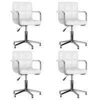 vidaXL Cadeiras de jantar giratórias 4 pcs couro artificial branco