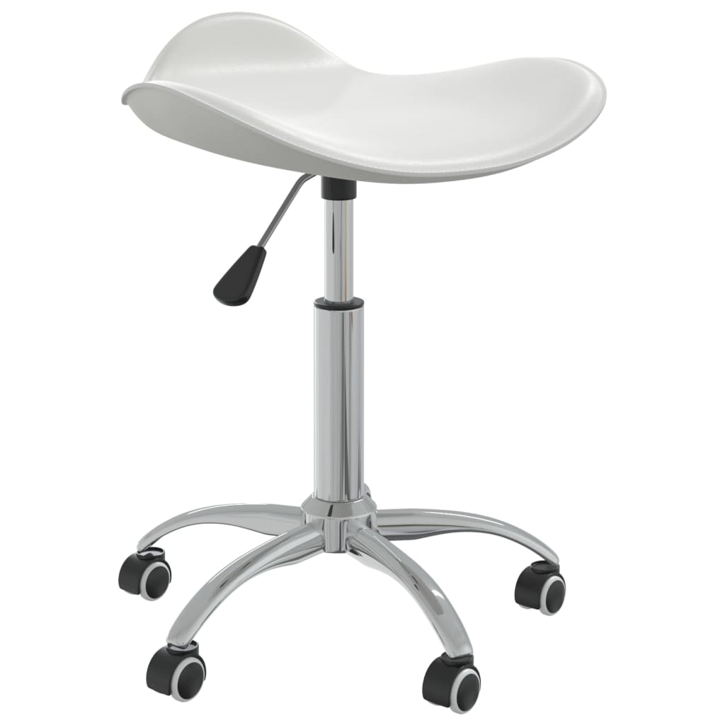 vidaXL Cadeira de jantar giratória couro artificial branco