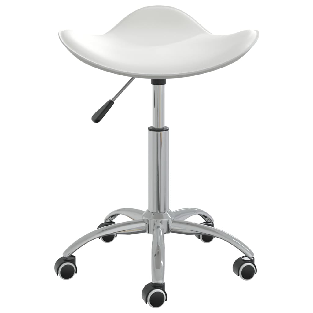 vidaXL Cadeira de jantar giratória couro artificial branco