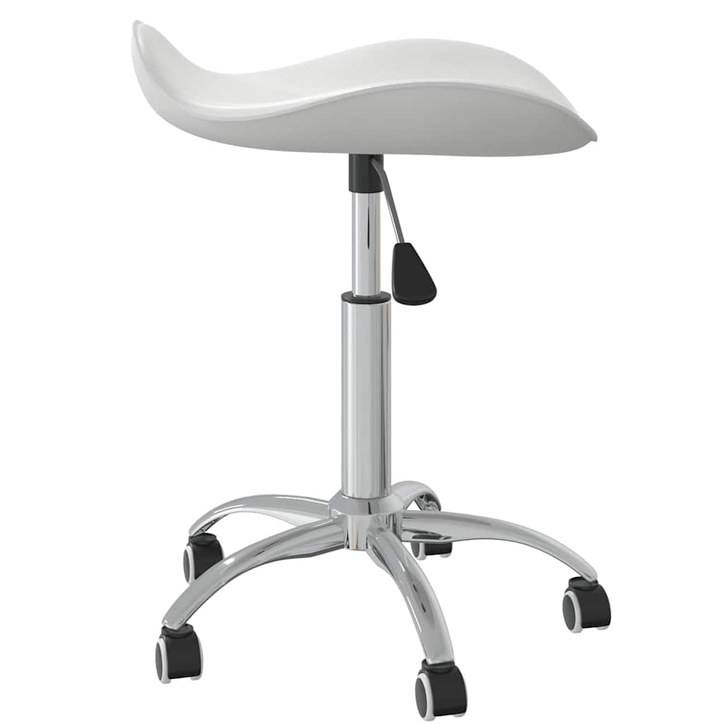 vidaXL Cadeira de jantar giratória couro artificial branco