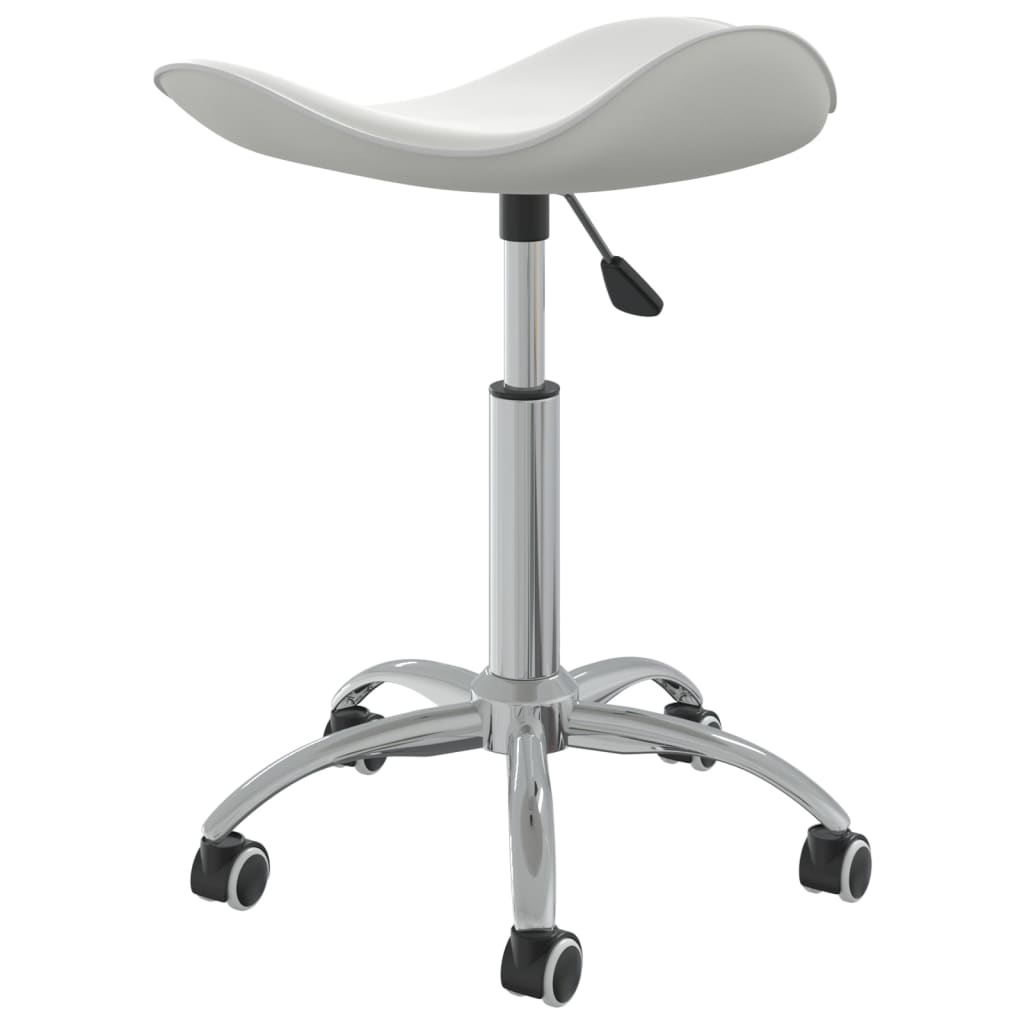 vidaXL Cadeira de jantar giratória couro artificial branco