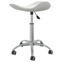 vidaXL Cadeira de jantar giratória couro artificial branco