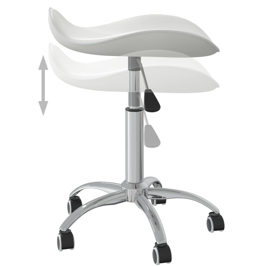 vidaXL Cadeira de jantar giratória couro artificial branco