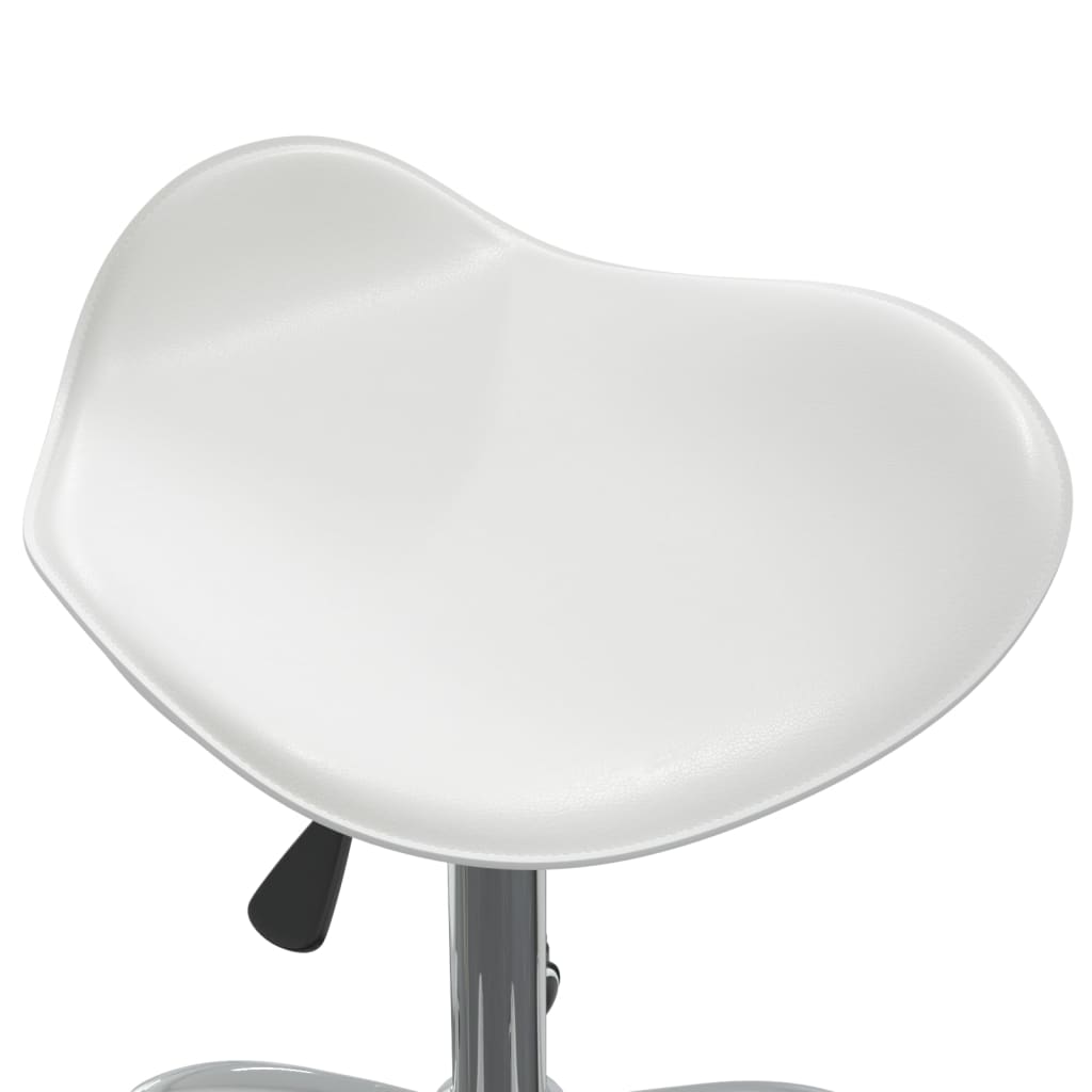 vidaXL Cadeira de jantar giratória couro artificial branco