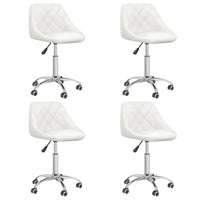 vidaXL Cadeiras de jantar giratórias 4 pcs couro artificial branco