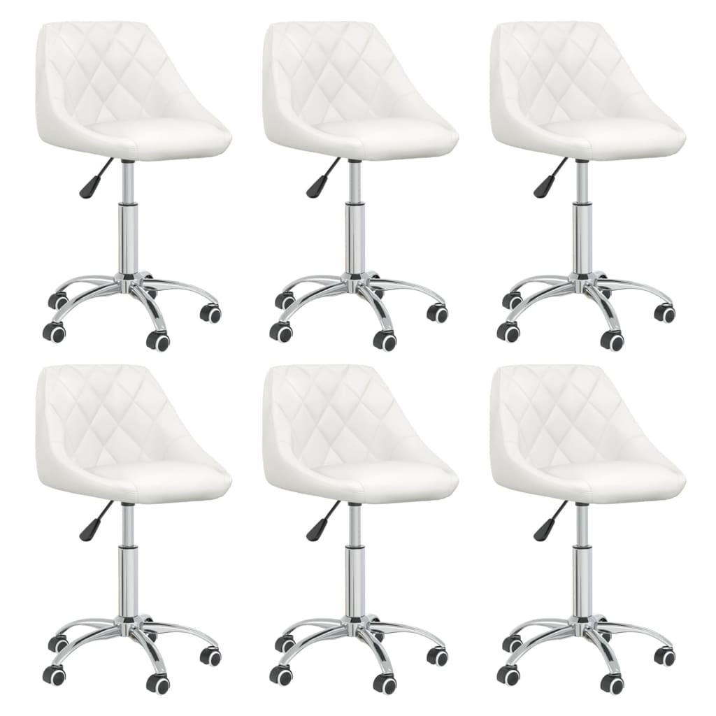 vidaXL Cadeiras de jantar giratórias 4 pcs couro artificial branco