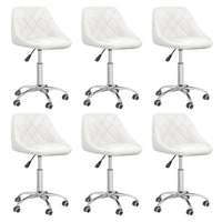 vidaXL Cadeiras de jantar giratórias 4 pcs couro artificial branco