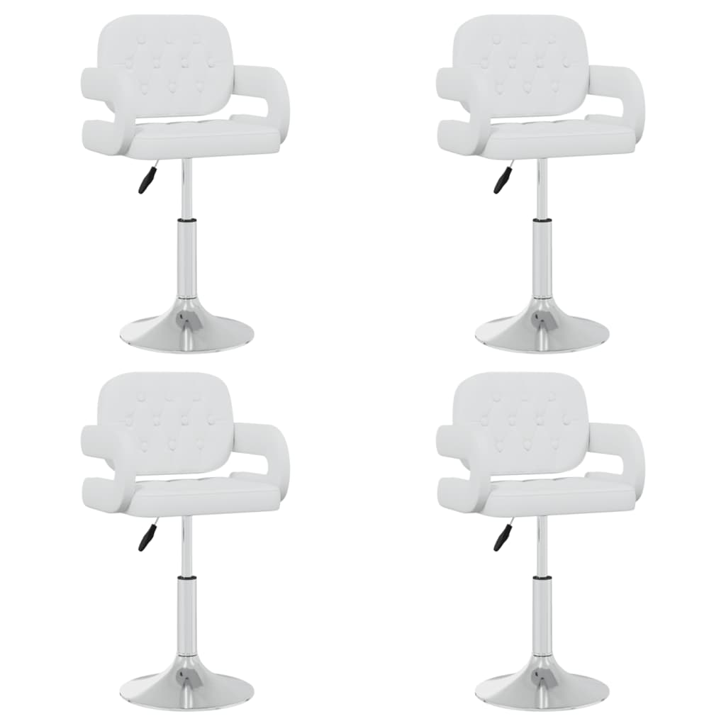 vidaXL Cadeiras de jantar giratórias 4 pcs couro artificial branco